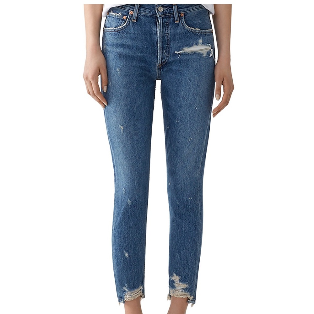 Agolde high rise distressed jeans